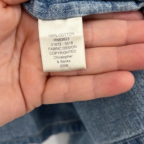 Vintage denim snowman Christmas button up size large - Picture 4 of 6